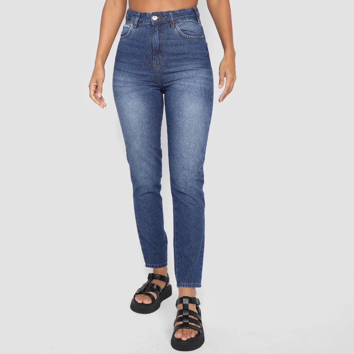 Calças Jeans Skinny Colcci Bruna Cintura Alta Feminina - Azul Menor preço em Calças Jeans Skinny Colcci Bruna Cintura Alta Feminina - Azul