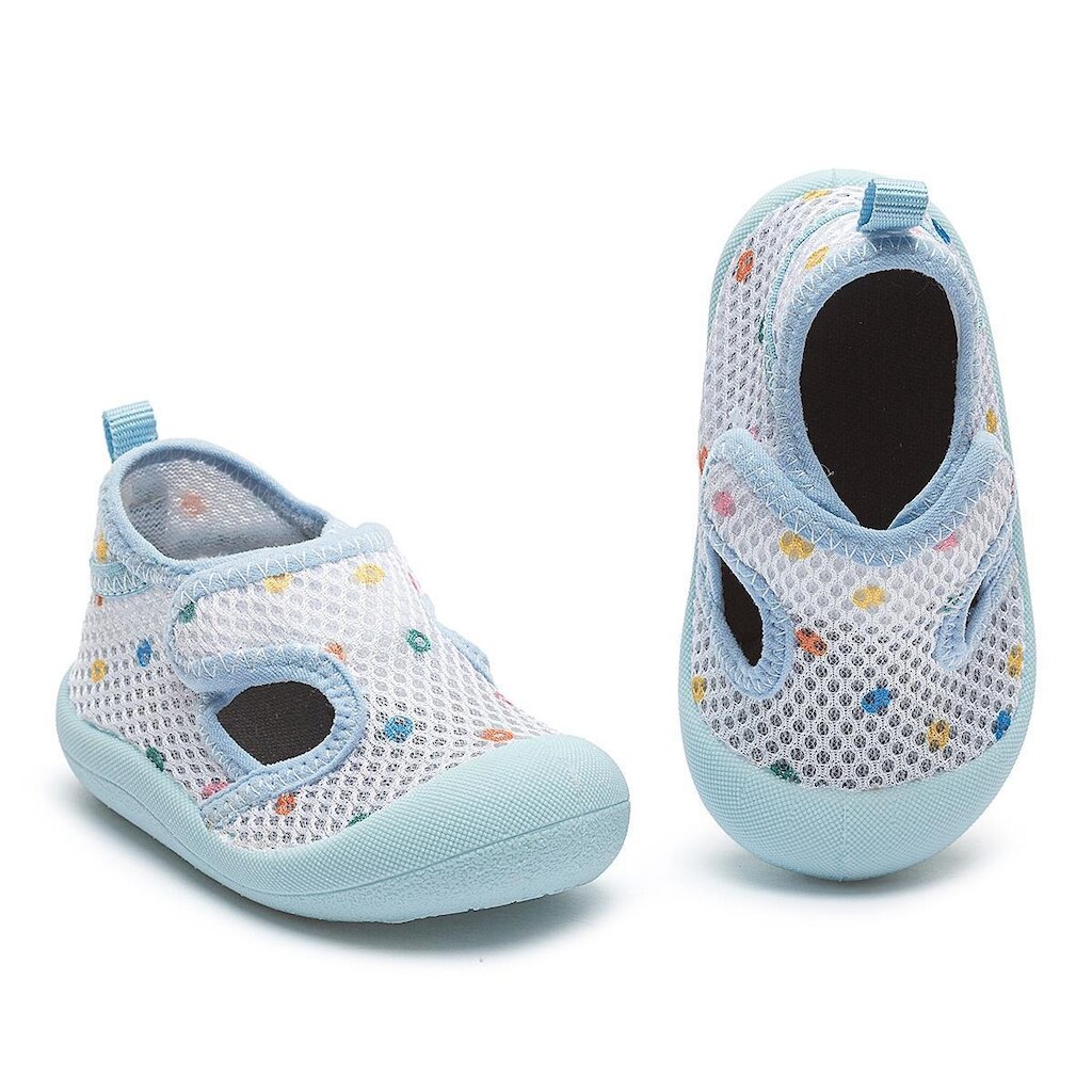Calce Fácil Esportivo Infantil Menino Antiderrapante Bebê Verão Respirável Branco Azul Mz Shoes