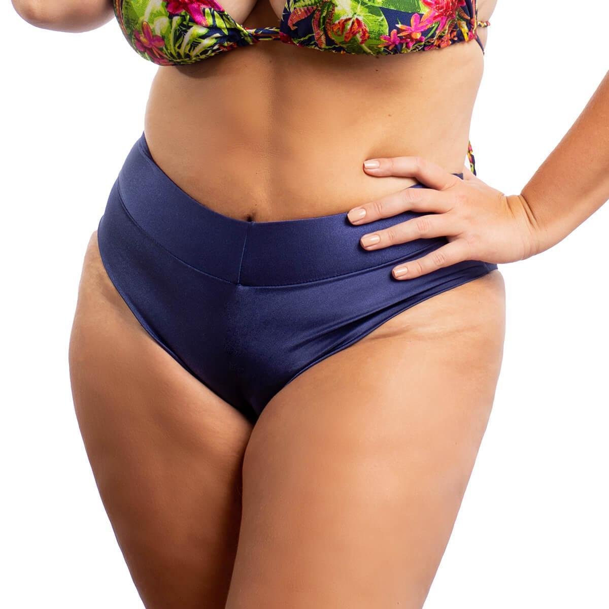 Calcinha Biquíni Plus Size Lisa Fio Duplo - Preto | Zattini