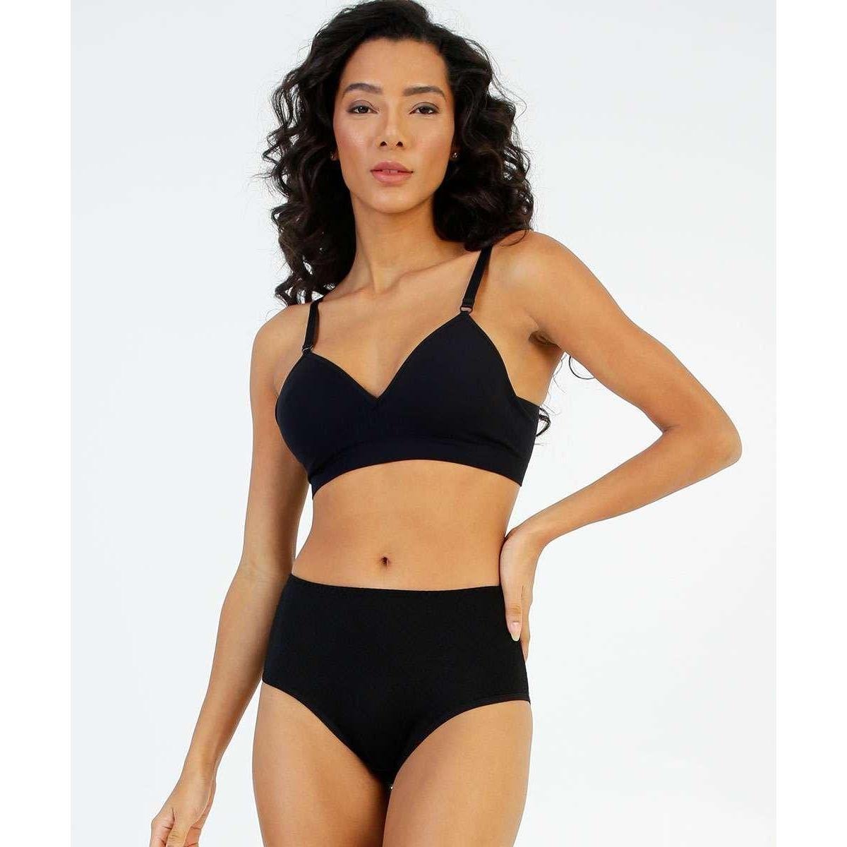 Calcinha Cintura Alta Clássica Bibelô DeMillus-56586 - Preto Menor preço em Calcinha Cintura Alta Clássica Bibelô DeMillus-56586 - Preto