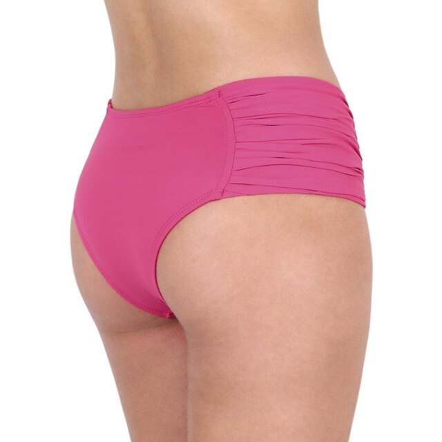 Calcinha de biquini Águas Claras cintura alta e lateral larga drapeada moda praia feminina