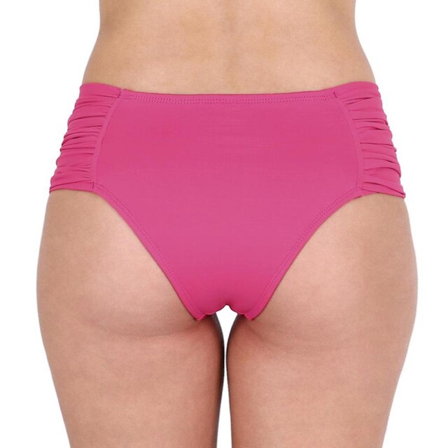 Calcinha de biquini Águas Claras cintura alta e lateral larga drapeada moda praia feminina