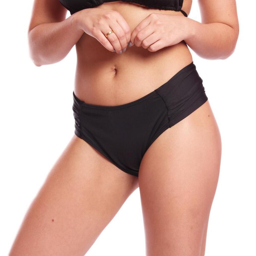 Calcinha de Biquíni Bombom Largo Lisa Feminina Forrada Laterais Largas Moda Praia Piscina Verão