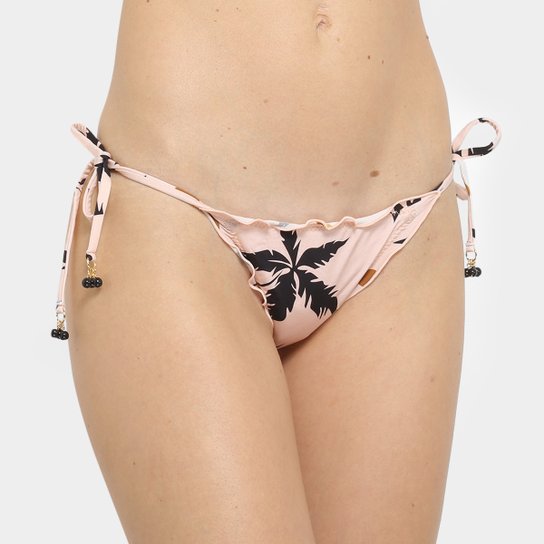Calcinha de Biquíni Estampada Salinas FruFru Feminina - Bege