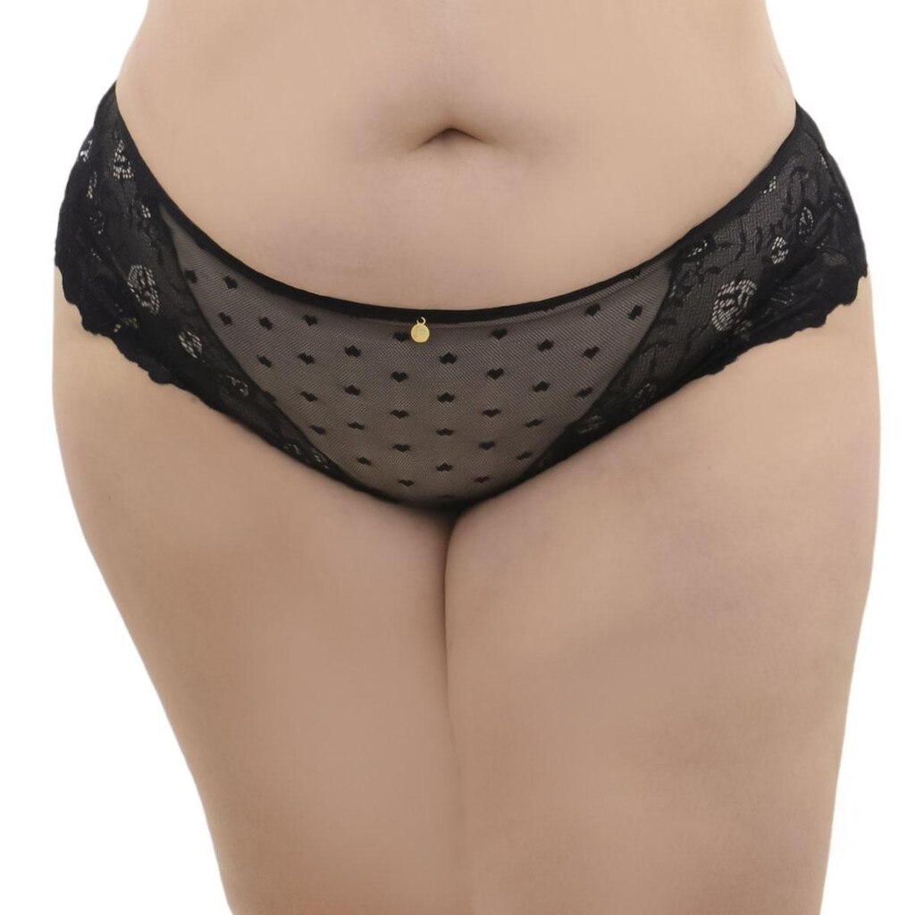 Calcinha Plus Size Com Tule E Renda Jackie