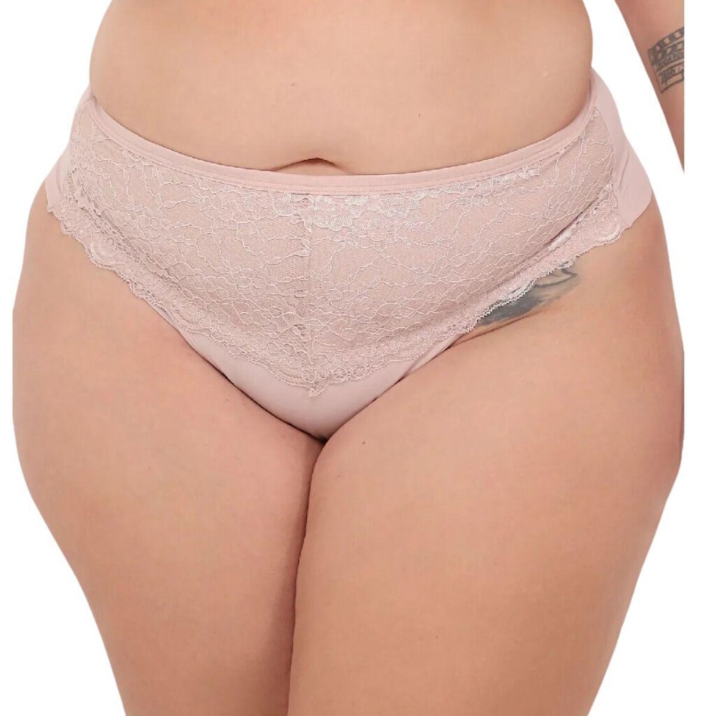 Calcinha Plus Size Fio Duplo Frente em Renda Santa Passion
