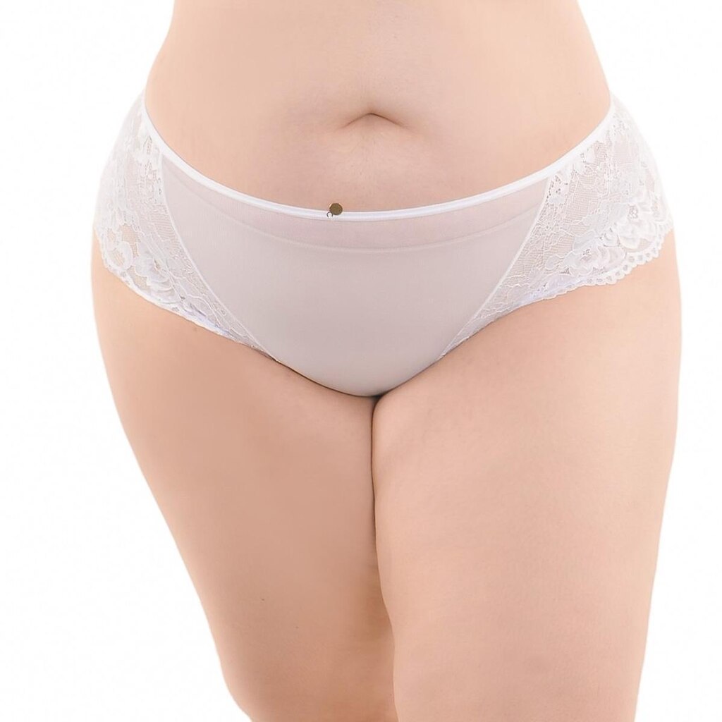 Calcinha Plus Size Fio Duplo Tule com Renda Jackie