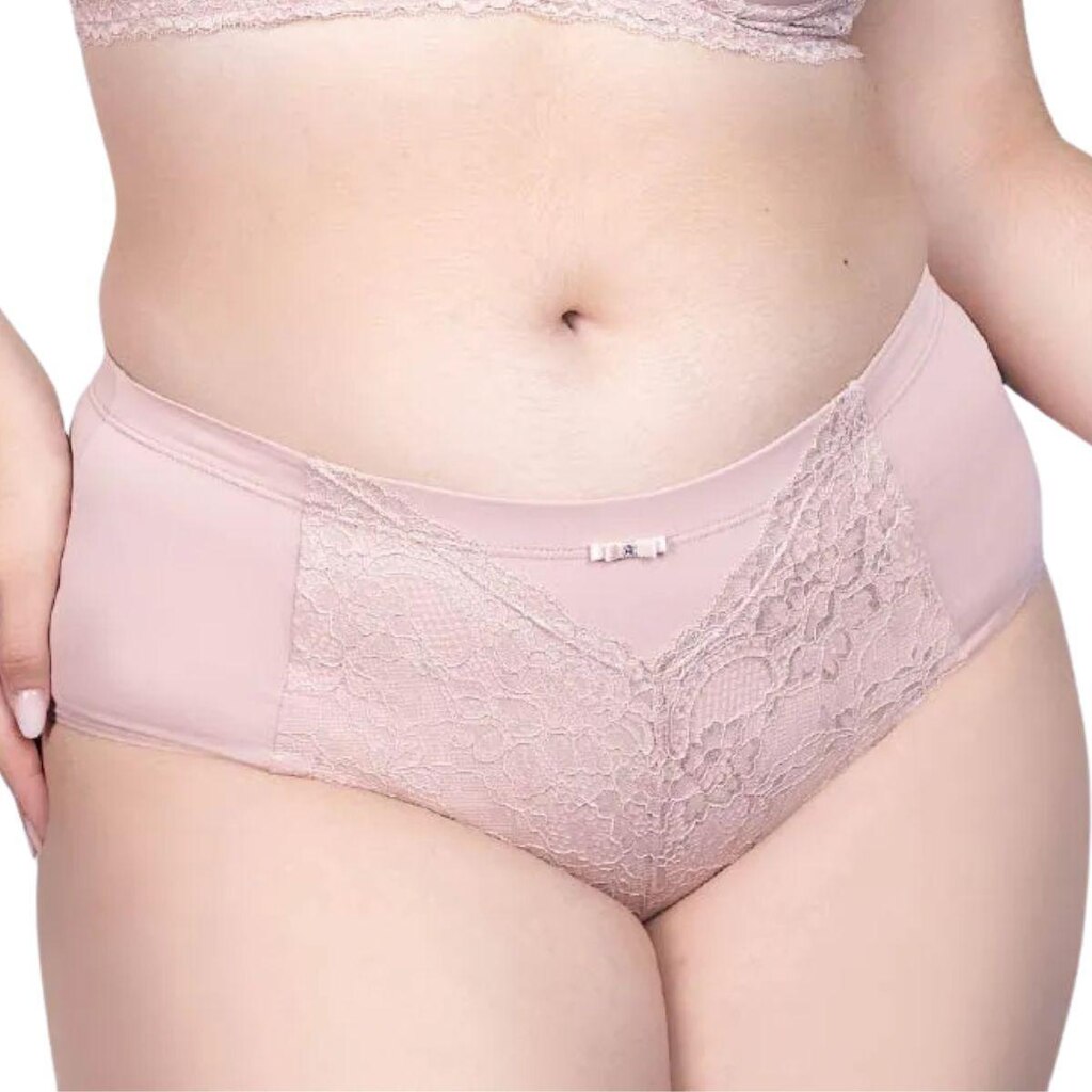 Calcinha Plus Size Tanga em Microfibra e Renda Santa Passion