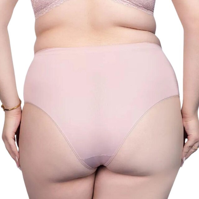 Calcinha Plus Size Tanga em Microfibra e Renda Santa Passion