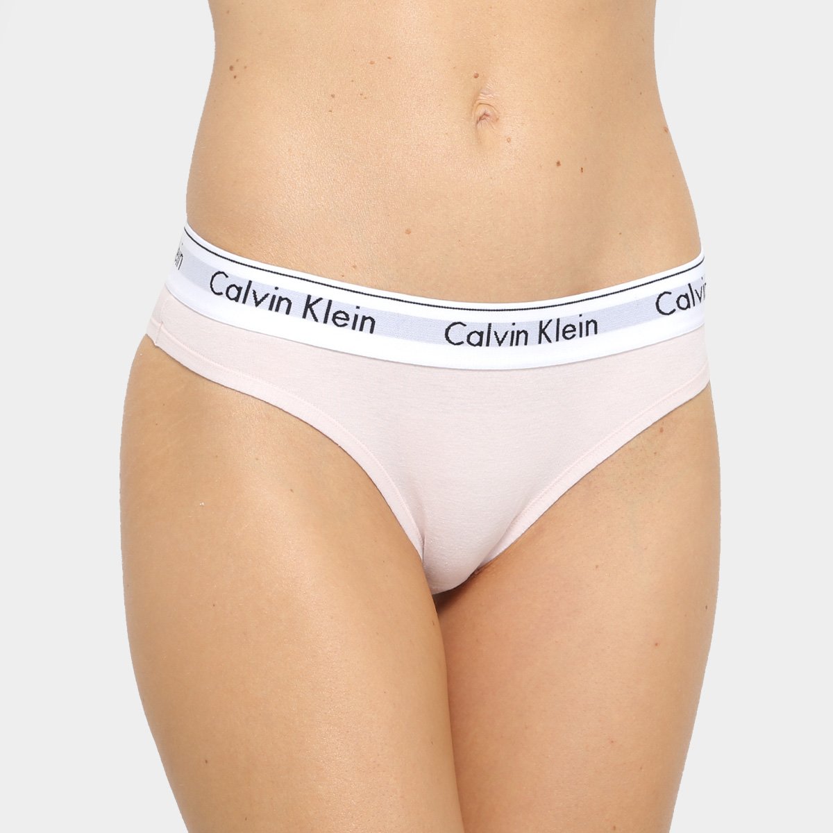 Calcinha Tanga Calvin Klein Elástico Estampado - Rosa Claro Menor preço em Calcinha Tanga Calvin Klein Elástico Estampado - Rosa Claro