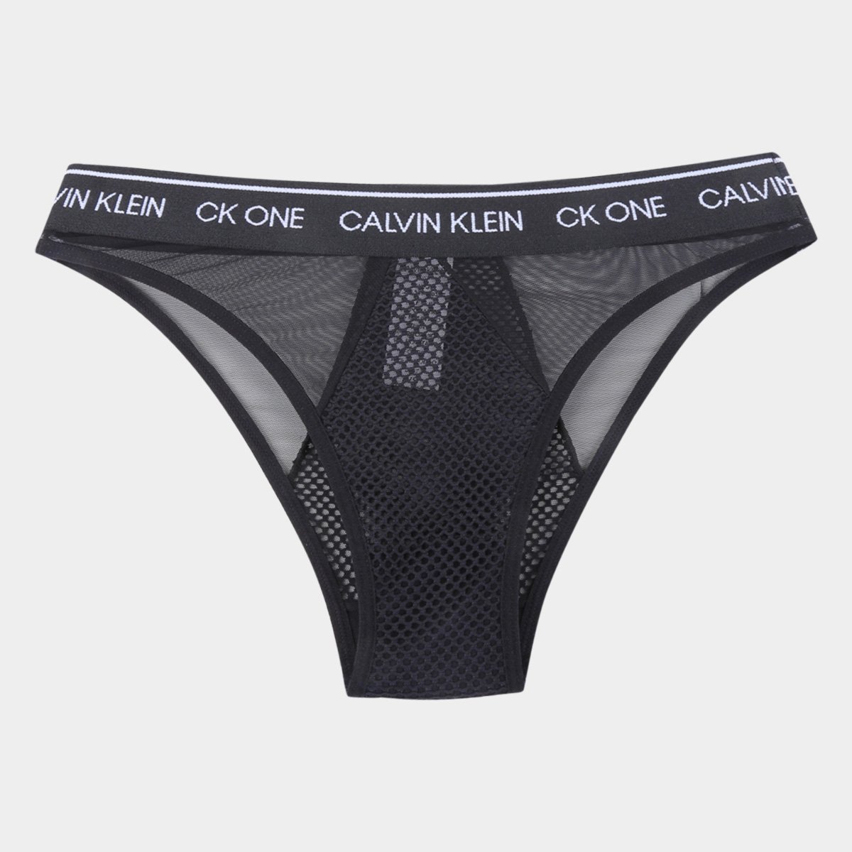 Calcinha Tanga Calvin Klein One Black Mesh Florença - Preto Menor preço em Calcinha Tanga Calvin Klein One Black Mesh Florença - Preto