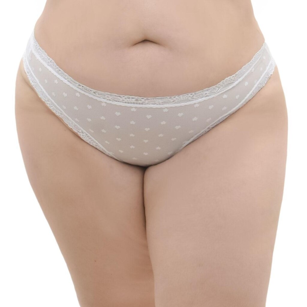 Calcinha Tanga Plus Size em tule e renda Jackie
