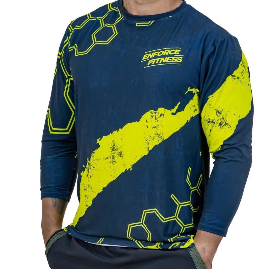 Camisa Academia Treino Proteção UV Enforce Fitness Manga Longa