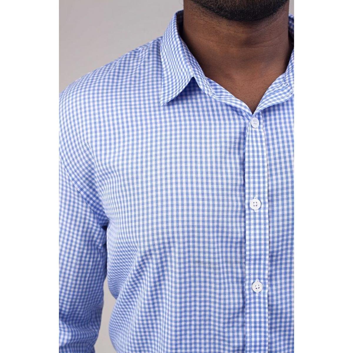 Camisa Adoro Bazar Estampada Xadrez Napoles Masculina - Azul Menor preço em Camisa Adoro Bazar Estampada Xadrez Napoles Masculina - Azul