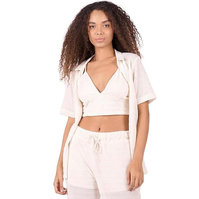 Camisa Aeropostale Surplus Off White Feminino