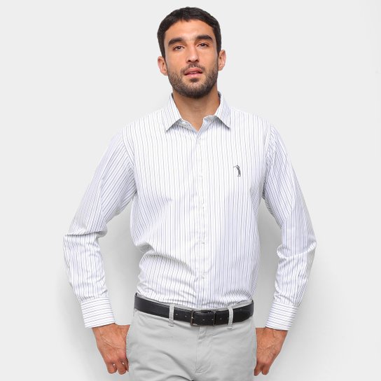 Camisa Aleatory Listrada Masculina - Cinza