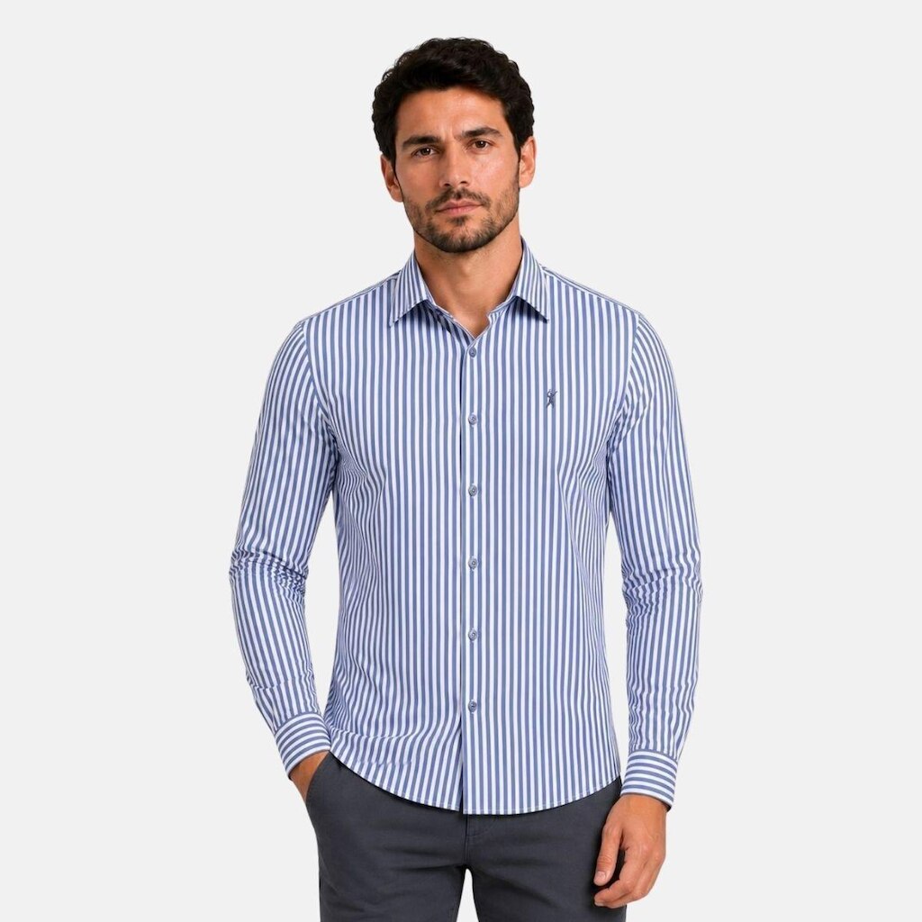 Camisa Algodão Egípicio Manga Longa Medson