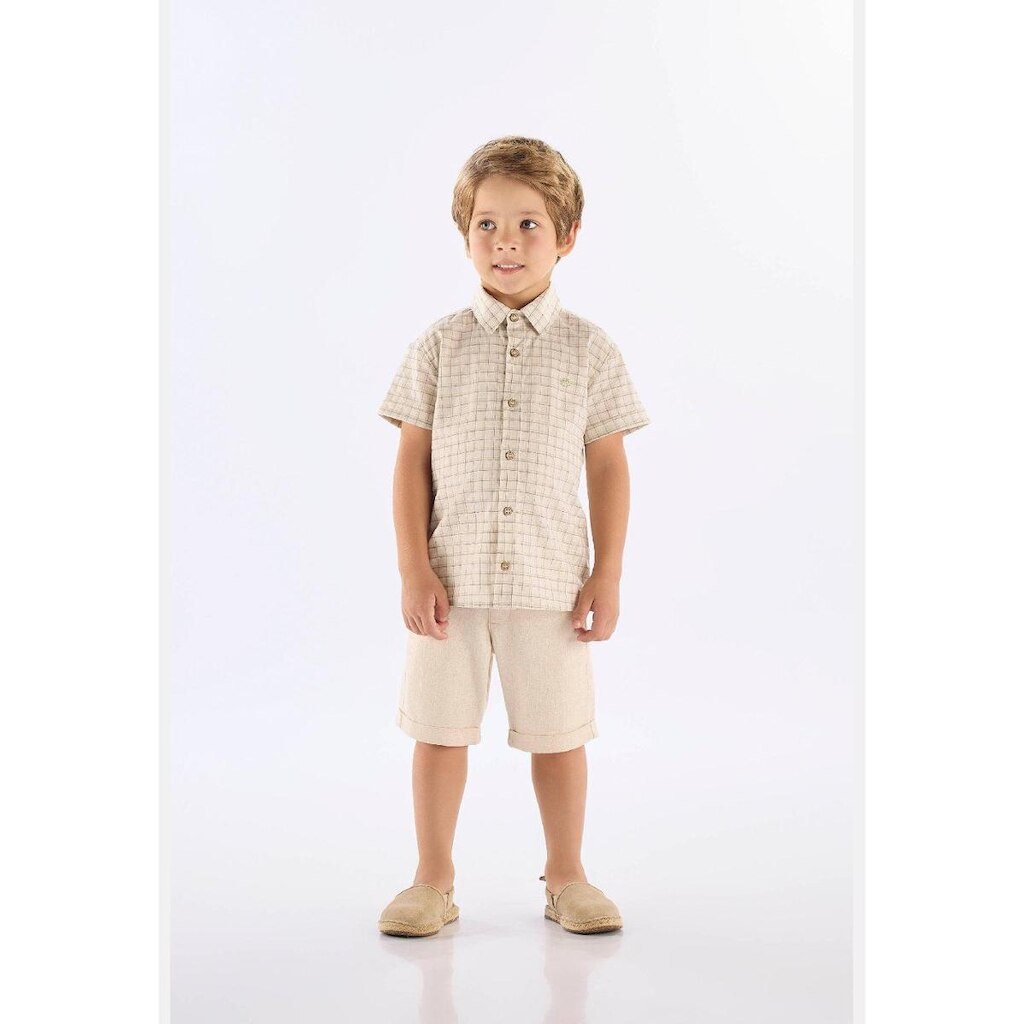 Camisa Algodão Linho Xadrez Up Baby
