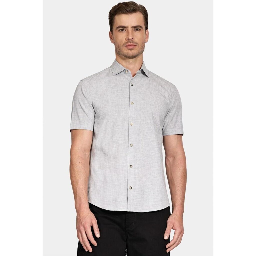 Camisa Aramis Manga Curta Slim Algodão Flame Soft Preto