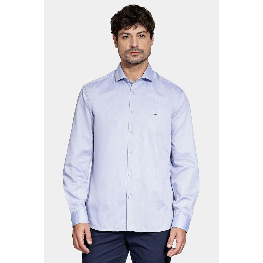 Camisa Aramis Manga Longa Algodão Misto Azul Escuro