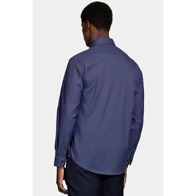 Camisa Aramis Manga Longa Reg Poliamida Liso Azul Escuro