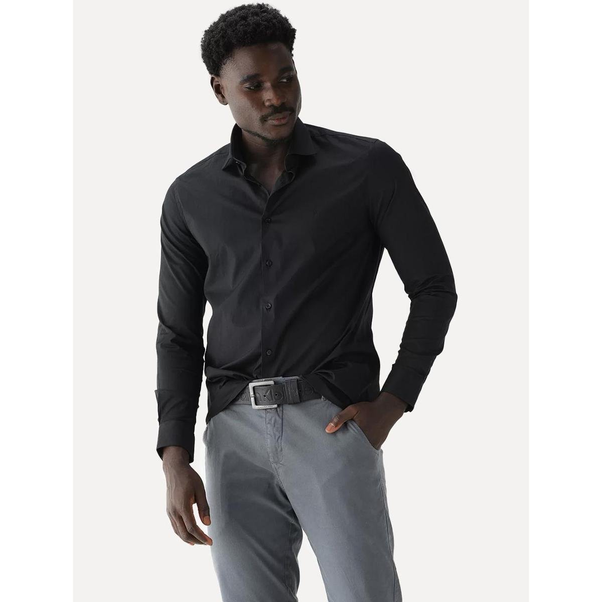 Camisa Aramis Masculina Cosmo Stretch Algodão Poliamida Preta Menor preço em Camisa Aramis Masculina Cosmo Stretch Algodão Poliamida Preta
