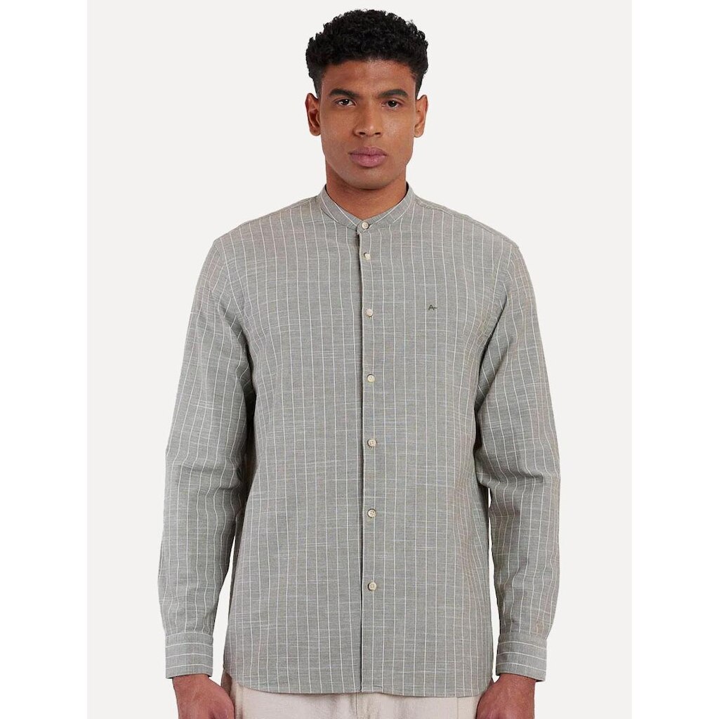 Camisa Aramis Masculina Regular Gola Padre Listras Verde