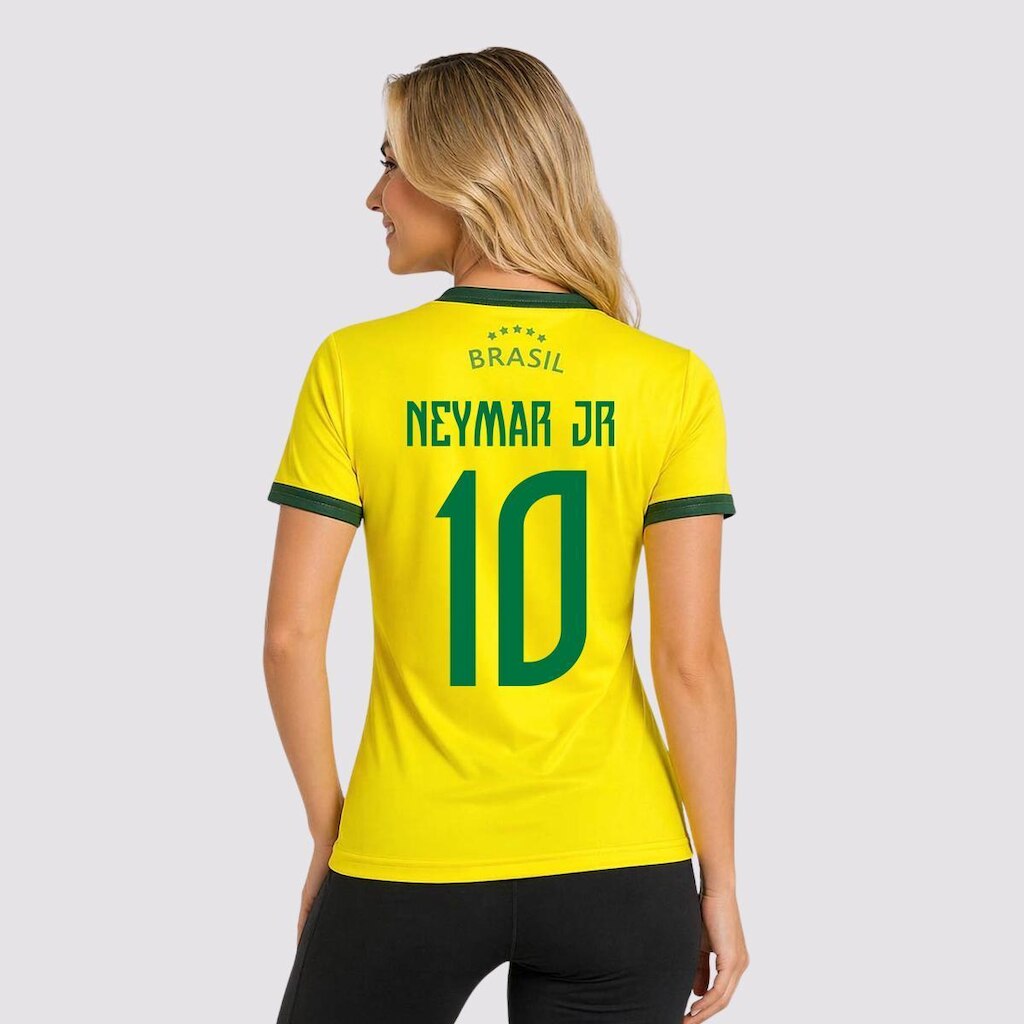 Camisa Balboa Brasil Canarinho Feminina 10 Neymar Jr