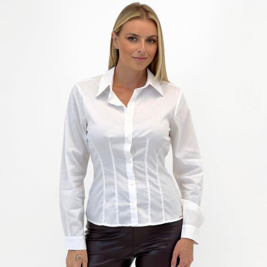 Camisa Bana Bana Manga Longa Acinturada Feminina