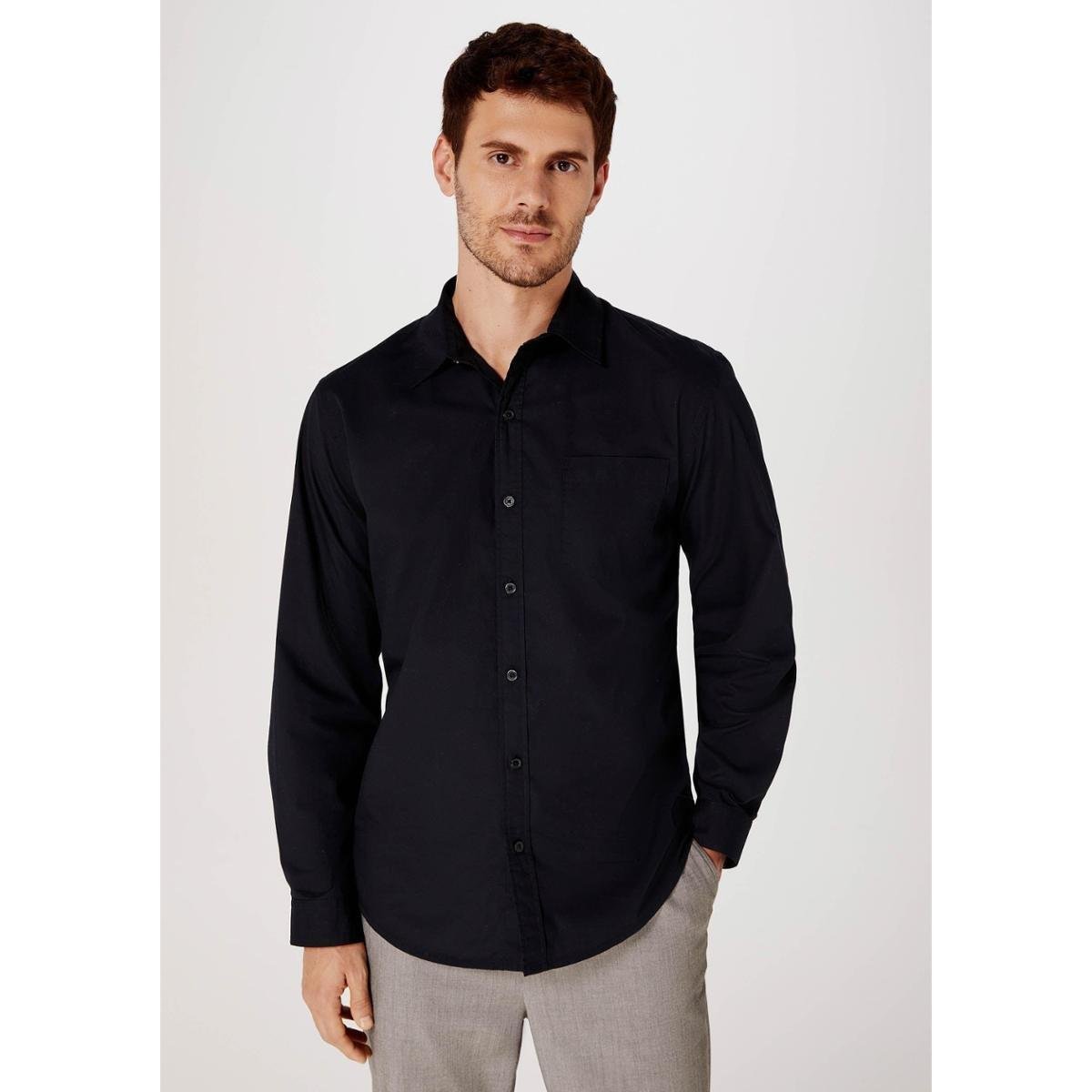 Camisa Básica Hering Slim Manga Longa Masculina