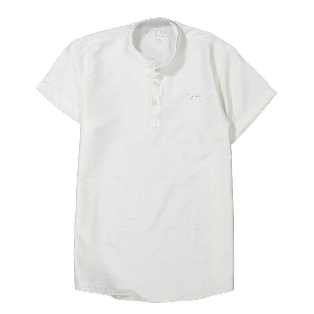 Camisa Bata Infantil Menino Gola Padre Ogochi Off White