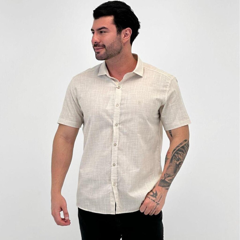 Camisa BGT Slim Manga Curta Masculina