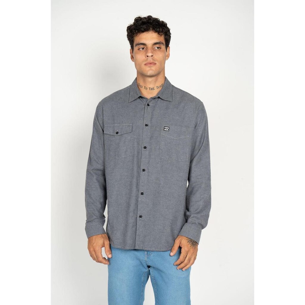 Camisa Billabong M/L Surftrek Cinza P-Cinza-P