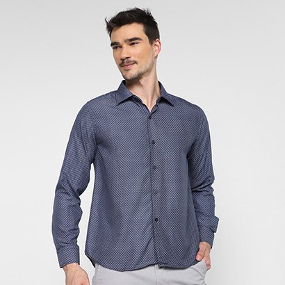 Camisa Black River Manga Longa Estampada Masculina - Masculino