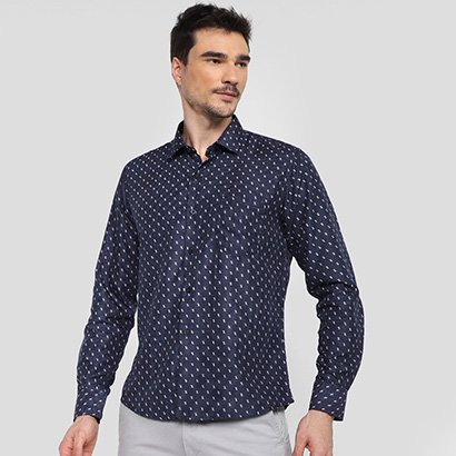 Camisa Black River Manga Longa Estampada Masculina - Masculino