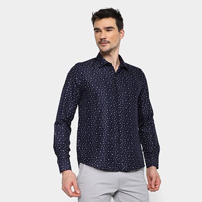Camisa Black River Manga Longa Estampada Masculina - Masculino