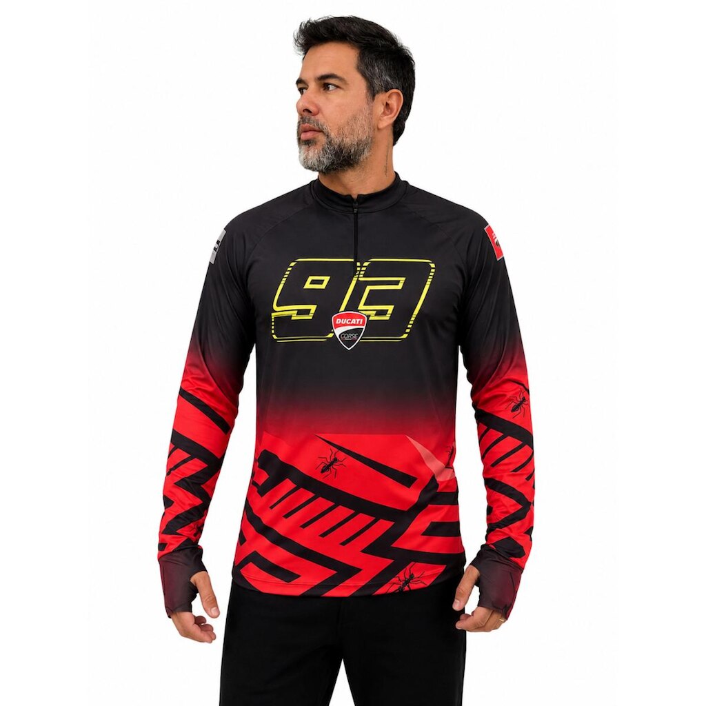 Camisa Blusa Segunda Pele moto Ducati com Proteção UV