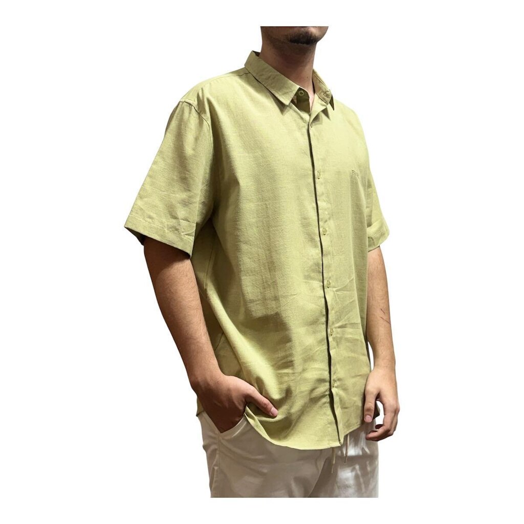 Camisa Botao Manga Curta Fake Verde Oliva- Fatal
