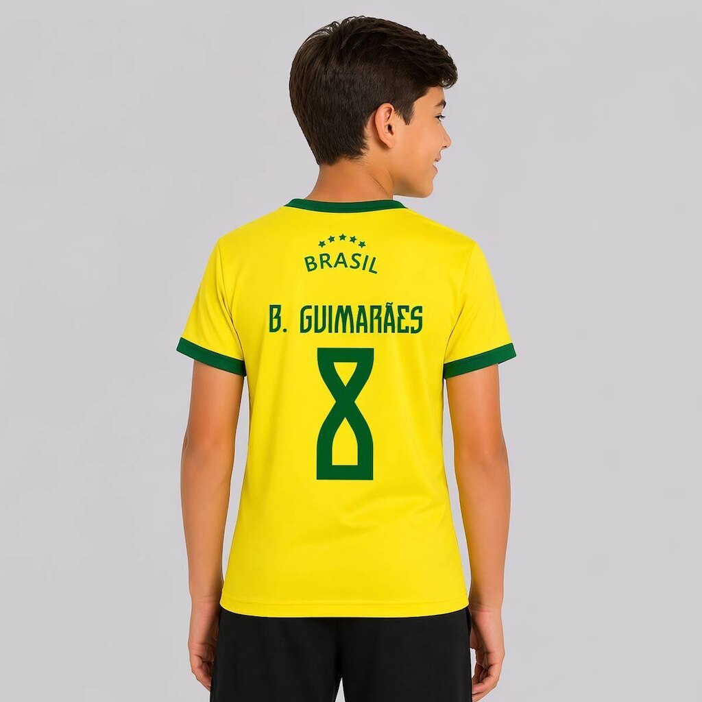 Camisa Brasil Balboa Canarinho Infantil 8 B. Guimarães
