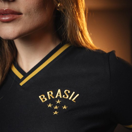Camisa Brasil Retrô Gold Feminina