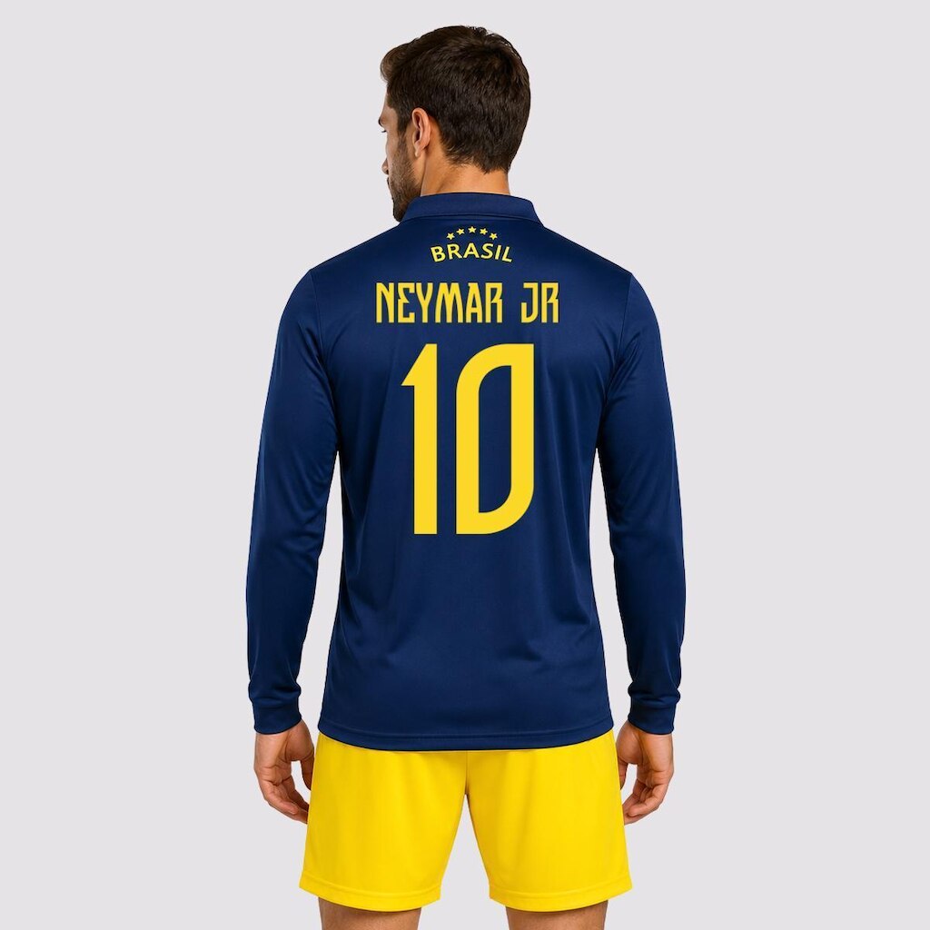 Camisa Brasil Seleção Balboa Manga Longa 10 Neymar Jr