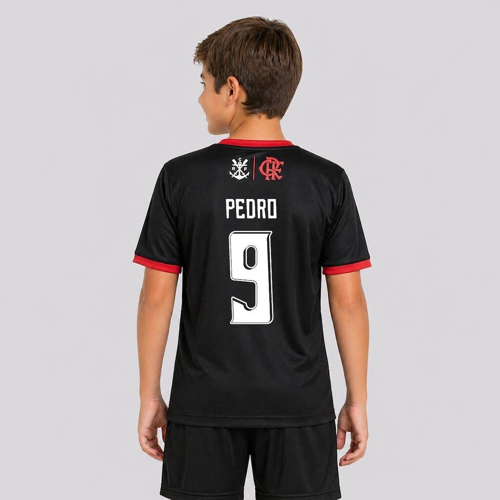 Camisa Braziline Flamengo Emoção Juvenil Listrada 9 Pedro