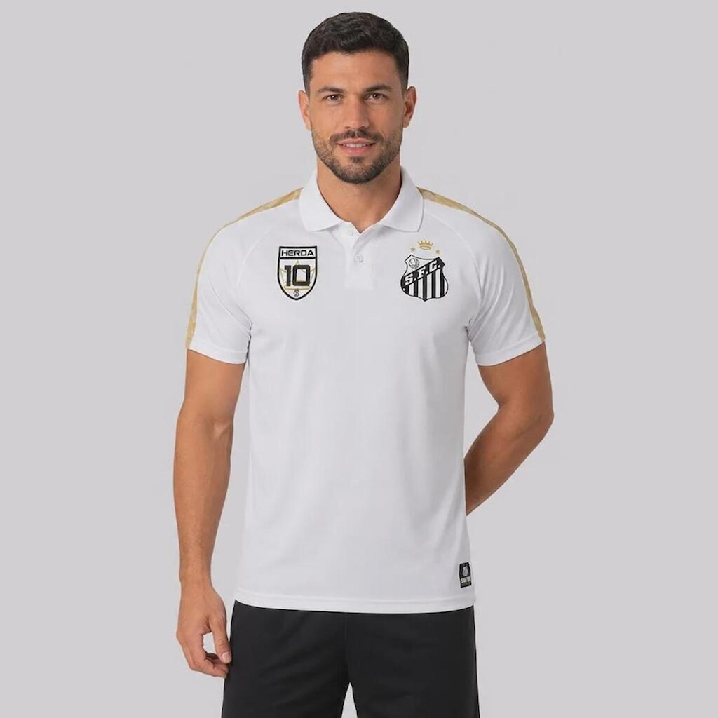 Camisa Camiseta Polo Santos FC Oficial Masculina Casual Estilo Premium