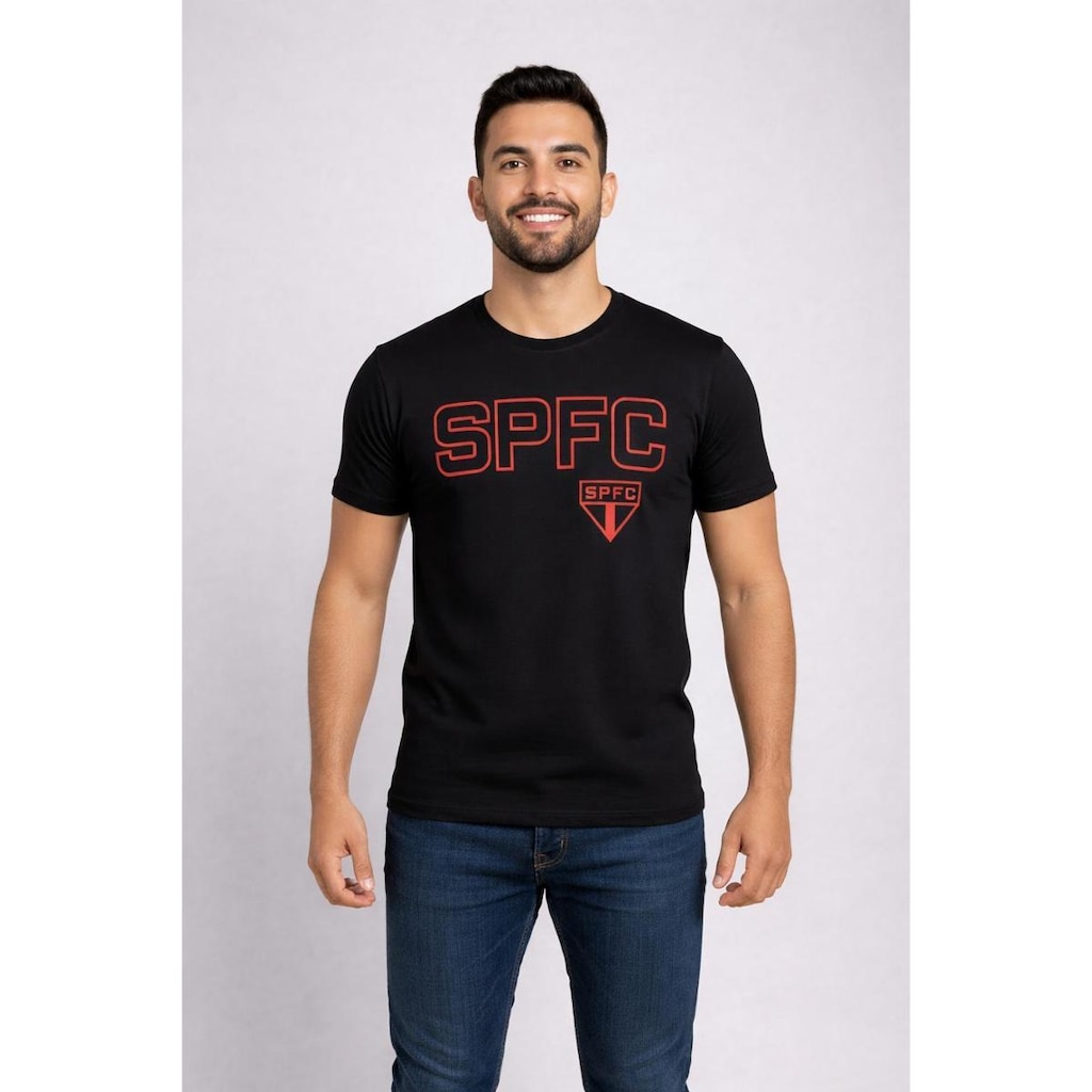 Camisa Camiseta São Paulo SPFC Oficial Masculina Casual Torcedor Em Algodão