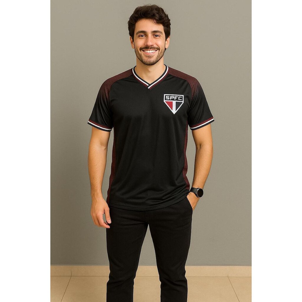 Camisa Camiseta São Paulo SPFC Oficial Treino Masculina Licenciada Escudo Bordado
