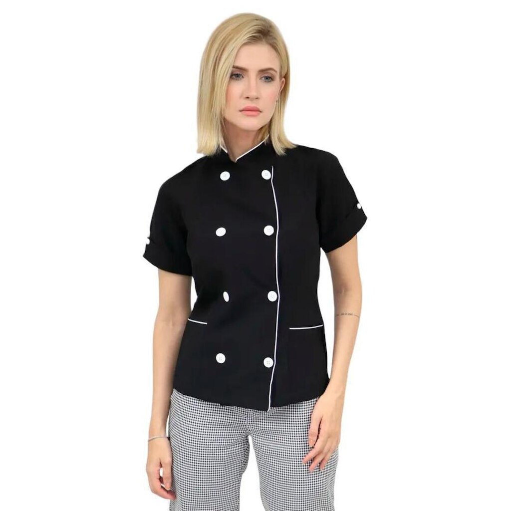 Camisa Chefe Feminina Manga Curta