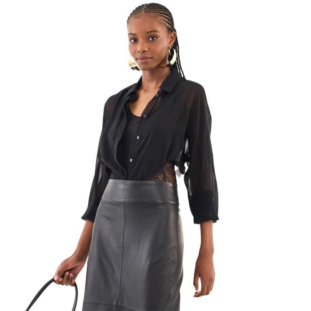 Camisa Colcci Body Com Renda Preta Feminina