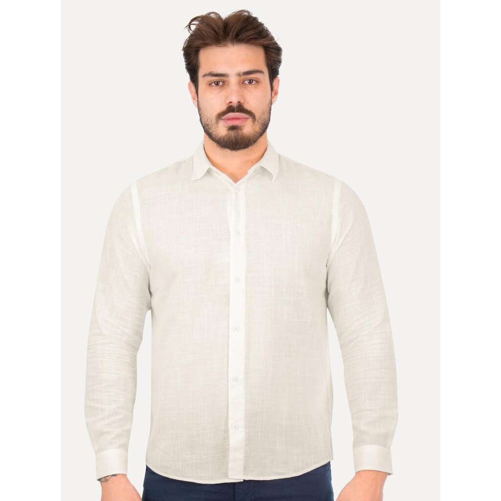 Camisa Colcci Masculina Relax Logo Off-White
