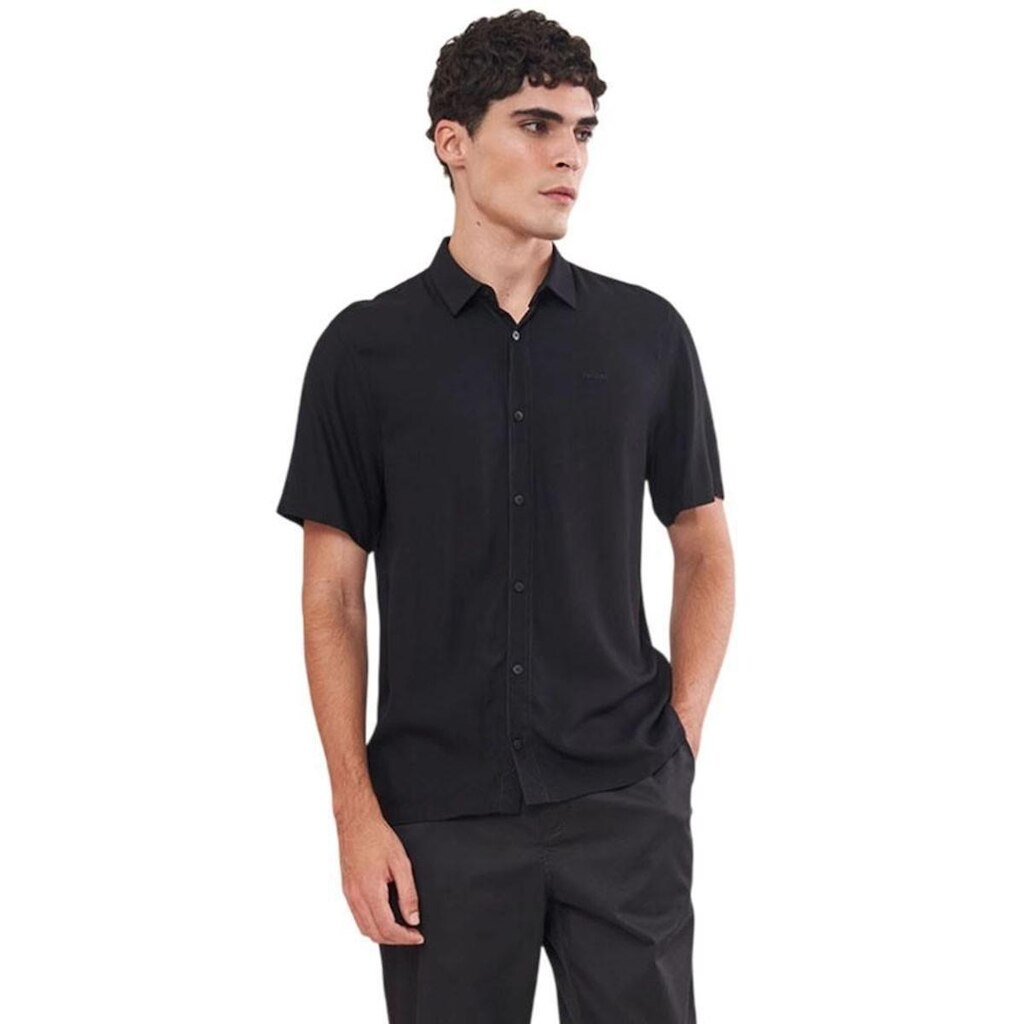 Camisa Colcci Relax Manga Curta Preta Masculina