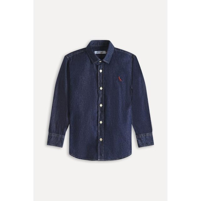Camisa Cont Ae Easy Oxford Denim Reserva Mini